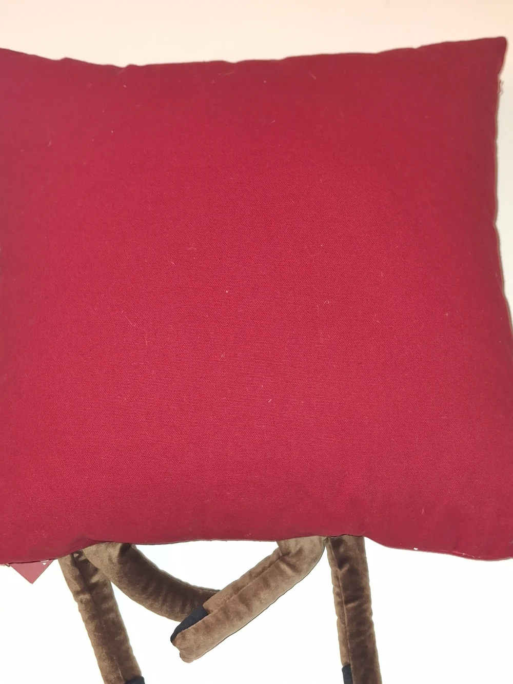 Sheffield Home Red Reindeer Plaid Scarf Holiday Throw Pillow